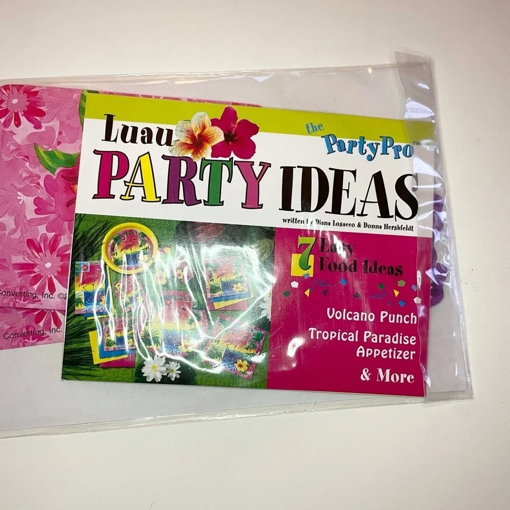 Floral Luau Cardboard Napkin Wraps 8-Piece Set